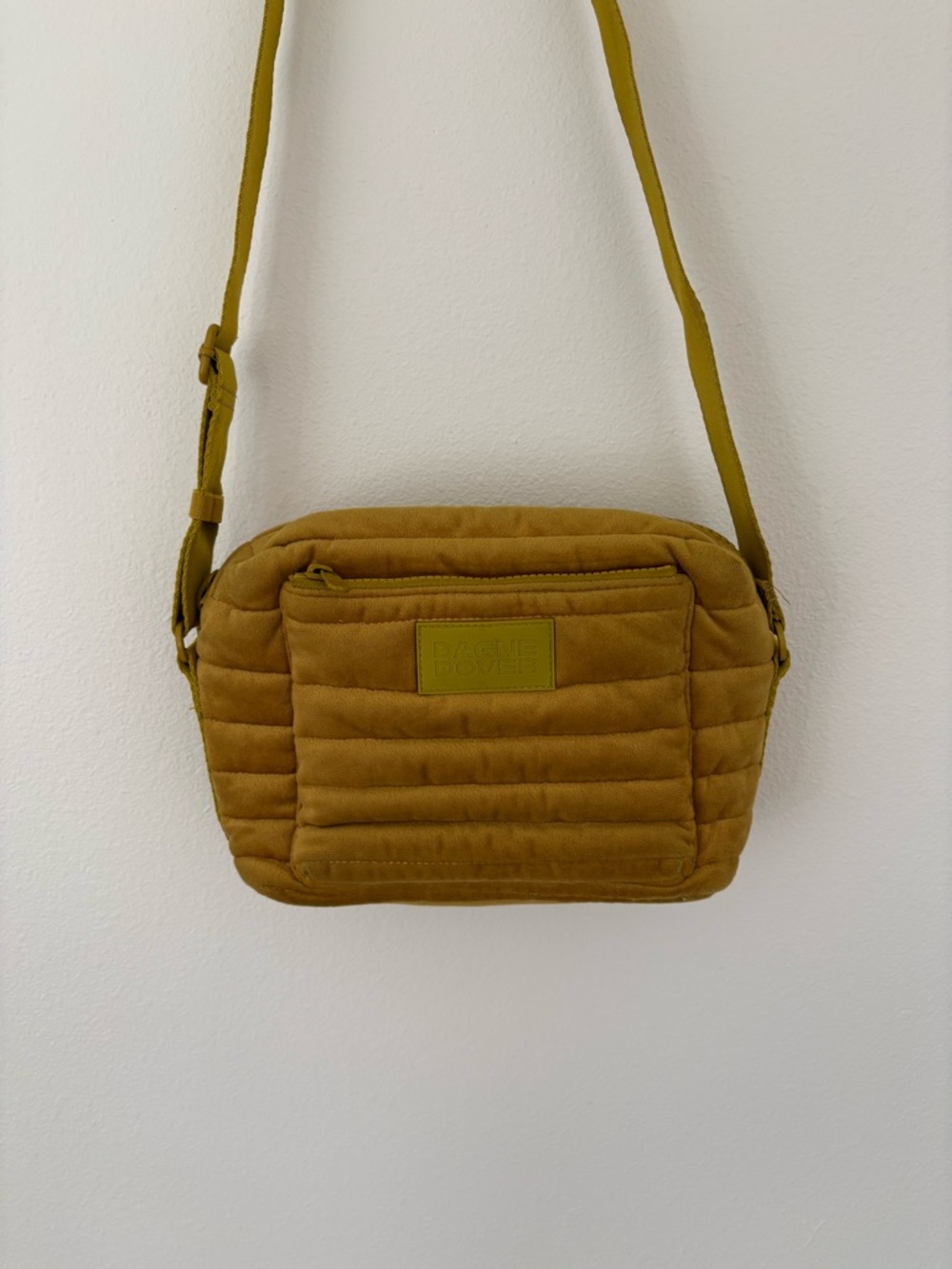 Dagne Dover Mustard Quilted Padded Crossbody Purse Bag